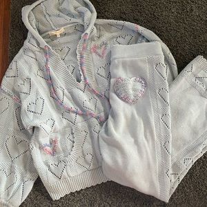 LoveShackFancy Meara Hoodie & Toro Pant Blue